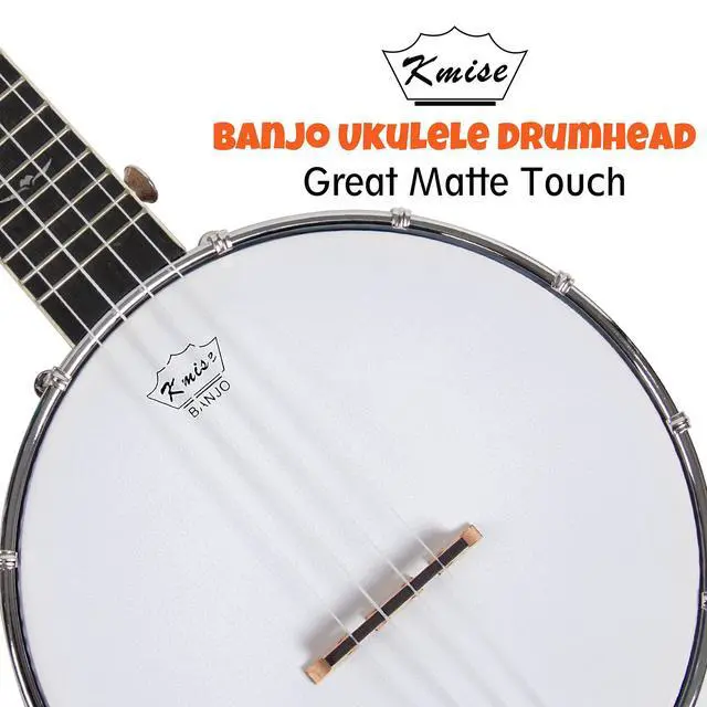 Alt view image 7 of 7 - Banjo Ukulele Concert Size 23 Inch With Bag Tuner Strap Strings Pickup Picks Ruler Wrench Bridge (Beige)