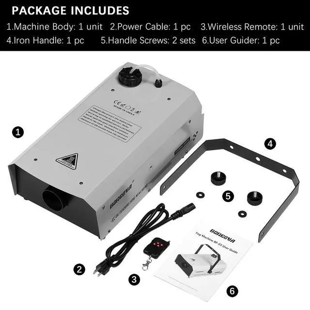 Alt view image 7 of 7 - 1500W Waterproof Fog Machine DMX Wireless Remote Stage Smoke Maker | 1.3L Tank, LCD Adjustable Settings, 3-4 Min Warm-Up, Outdoor Rainproof, For Halloween Parties Concert Events