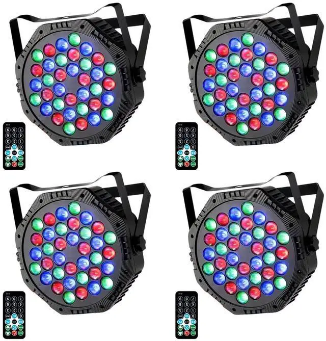 Main image of 36LED Par Lights DJ Stage Light Corded RGB with Sound Activated Control Uplighting for Wedding Party Club Christmas Stage Lighting Apparatus4-Packs(DJ - Light)