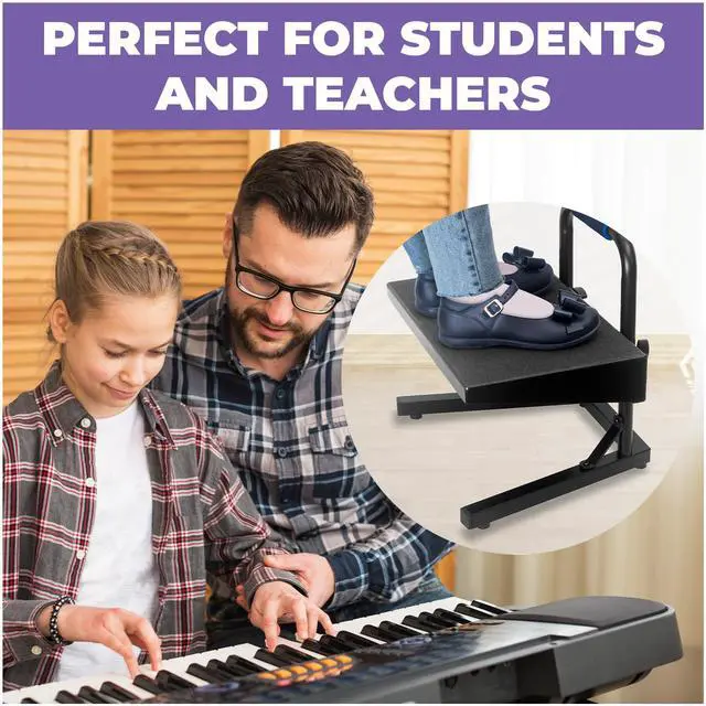 Alt view image 6 of 6 - Ergonomic Guitar Foot Stool Under Desk for Kids - Height Adjustable Elevated Piano Foot Rest- Piano Foot Rest for Beginners - Enhance Comfort and Improve Posture for Long Sessions