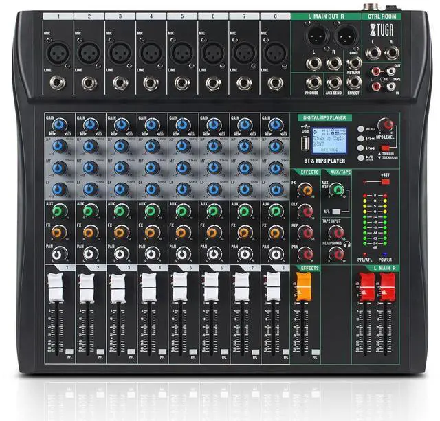 Main image of 8 Channel Audio Mixer,Professional Digital Sound Board DJ Mixer(CT80) | 48V Phantom Digital Effect,3-band EQ,Bluetooth DJ Mixing Console System,Sound Mixer for PC Podcast Studio Streaming Recording