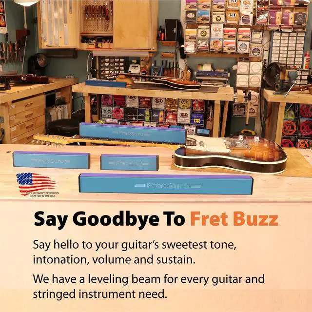 Alt view image 2 of 7 - Sanding Beam Fret Leveler (16" ~400mm) Professional guitar luthier leveling file includes 240, 320, 400, 600 Grit Advanced Film -Backed Ceramic Sandpaper naphtha based adhesive remover wipes