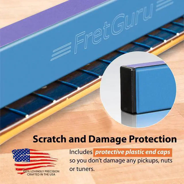 Alt view image 7 of 7 - Sanding Beam Fret Leveler (16" ~400mm) Professional guitar luthier leveling file includes 240, 320, 400, 600 Grit Advanced Film -Backed Ceramic Sandpaper naphtha based adhesive remover wipes
