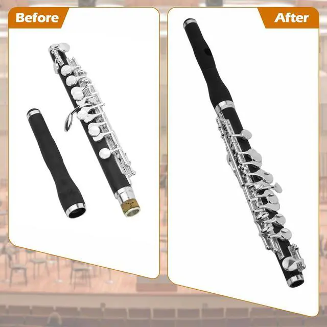 Alt view image 6 of 7 - Segolike 1Set Piccolo Flute Instruments W/Wood Case Cleaning Cloth Screwdriver