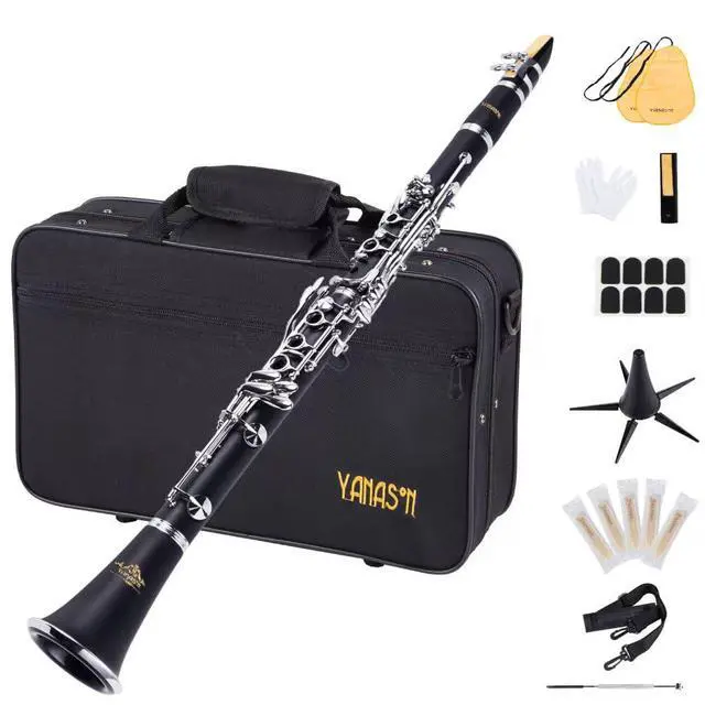 Alt view image 2 of 7 - YANASON Bb clarinet for beginners, Bb nickel-plated 17-keys clarinet, suitable for students, professionals, school bands with Hard Foam Case