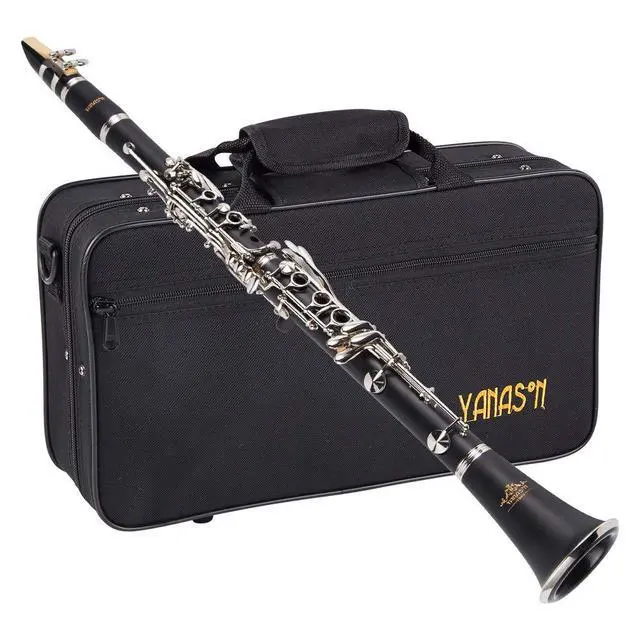 Alt view image 7 of 7 - YANASON Bb clarinet for beginners, Bb nickel-plated 17-keys clarinet, suitable for students, professionals, school bands with Hard Foam Case
