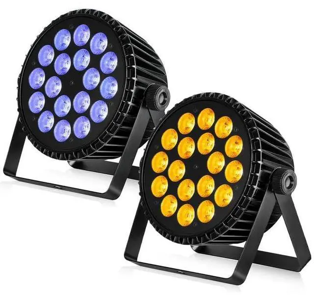 Main image of 18x18W RGBWAUV LED Stage Par Lights for Stage Party Weddings, 2S | High Power,CRI>95,Aluminum Alloy Shell,RGB+Lime+Amber+UV,Cooling Fan,Auto/Sound/DMX512/Master-slave Mode,Long Lifespan