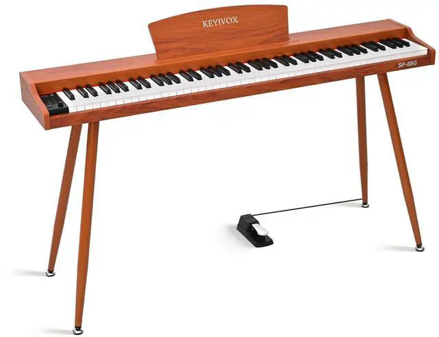 Main image of SP88G Digital Piano Keyboard with Stand & Sustain Pedal, 88 key Semi Weighted Electric Piano for Beginners and Adults, 800 Tones, 600 Rhythms, 80 Demo Songs with Headphones, USB-MIDI