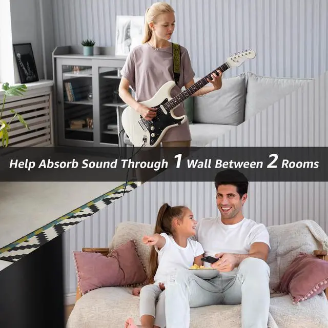 Alt view image 7 of 7 - Acoustic Panels, 48" X 24" X 0.71", White, 5 Pack | Soundproof Wall Panels, Self Adhesive, High Density Sound Absorbing, Acoustic Treatment for Recording Studio, Office