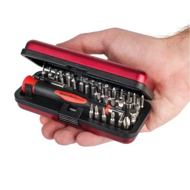 Alt view image 2 of 7 - Guitar Tech Screwdriver Set 36-Piece Bit Set for Guitar Hardware Compact No-Spill Case Magnetic Easy Grip Handle with Extender Professional Luthier & Repair Tool Kit