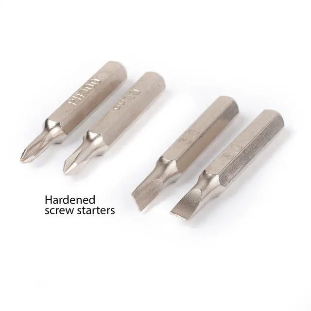 Alt view image 4 of 7 - Guitar Tech Screwdriver Set 36-Piece Bit Set for Guitar Hardware Compact No-Spill Case Magnetic Easy Grip Handle with Extender Professional Luthier & Repair Tool Kit