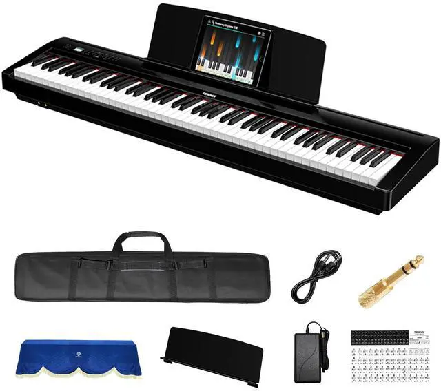 Main image of P50 88 Key Weighted Keyboard with 2 * 25W Stereo Speakers,Full Size Digital Piano Keyboard with Bluetooth,MIDI,Pedal,Audio/Video Recording,Headphone Port for Beginners and Advances