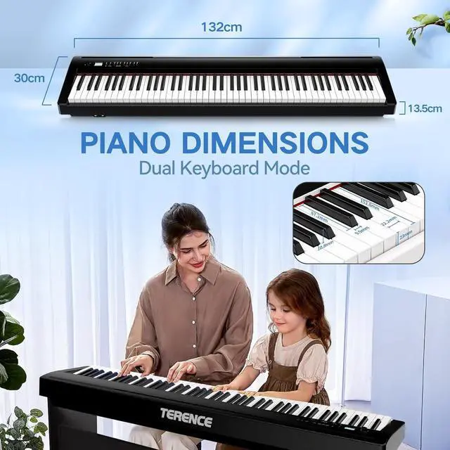 Alt view image 6 of 7 - P50 88 Key Weighted Keyboard with 2 * 25W Stereo Speakers,Full Size Digital Piano Keyboard with Bluetooth,MIDI,Pedal,Audio/Video Recording,Headphone Port for Beginners and Advances