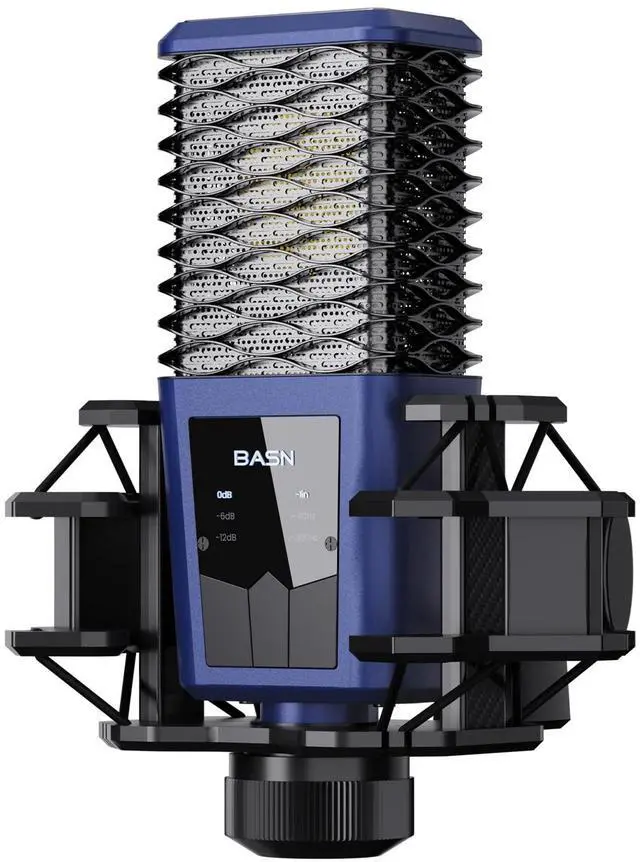 Main image of BASN BMS2 Cardioid Condenser Microphone (Blue) | All-Metal Large Diaphragm XLR Studio Recording Mic for Podcasting, Singing, Streaming