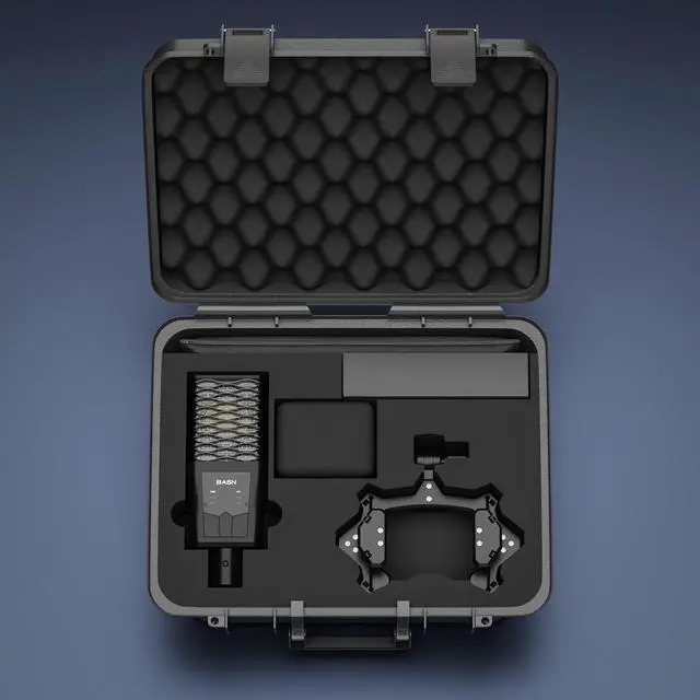 Alt view image 7 of 7 - BASN BMS2 Cardioid Condenser Microphone (Blue) | All-Metal Large Diaphragm XLR Studio Recording Mic for Podcasting, Singing, Streaming