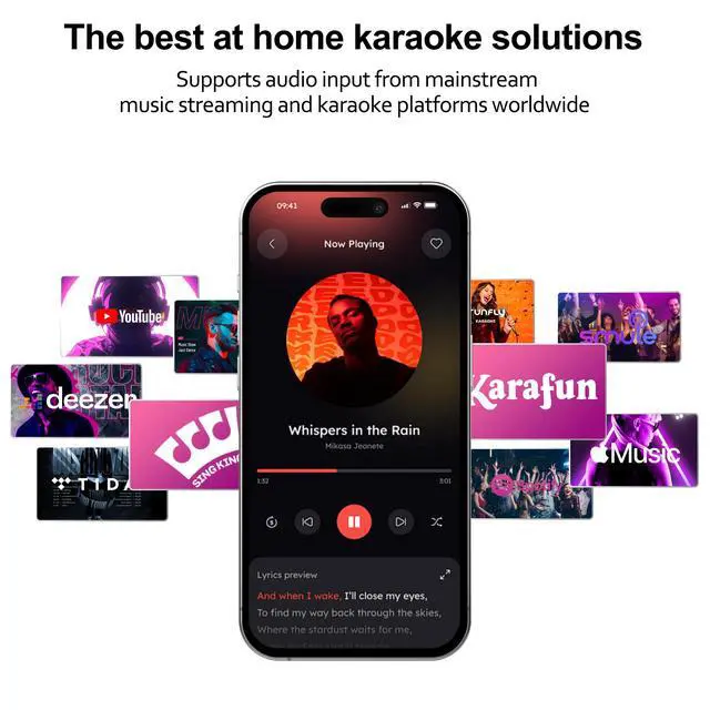 Alt view image 4 of 7 - AI Karaoke Microphone, Multifunctional Karaoke Machine & Multi-Pairing Converter, Auto-Vocal Removal/Sing-Along Feature