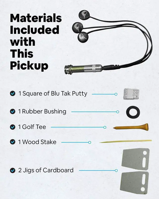Alt view image 3 of 4 - Passive Piezo Acoustic Pickup EP001K | Three Balanced German-Made Passive Pickup Elements, Piezo Pickup for Acoustic Guitars (Ceramic)