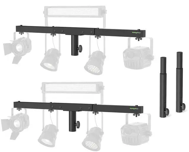Main image of DJ Light Stand T-Bar Cross Bar with Extended Pole Mount, Set of 2 | for Par Light Stage Stand Tripod, Lift by 10.6" Speaker Adapters