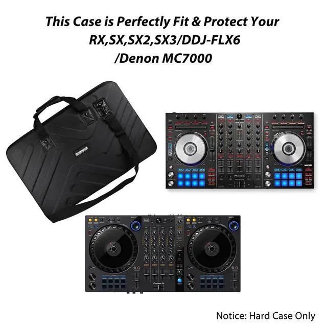 Alt view image 4 of 7 - DJ Case - 27.2"x15.7"x4" - Fits Pioneer DJ Controller RX,SX,SX2,SX3/DDJ-FLX6/Denon MC7000 - Hard Shell Traveling Case - EVA Protection - For DJ Equipment