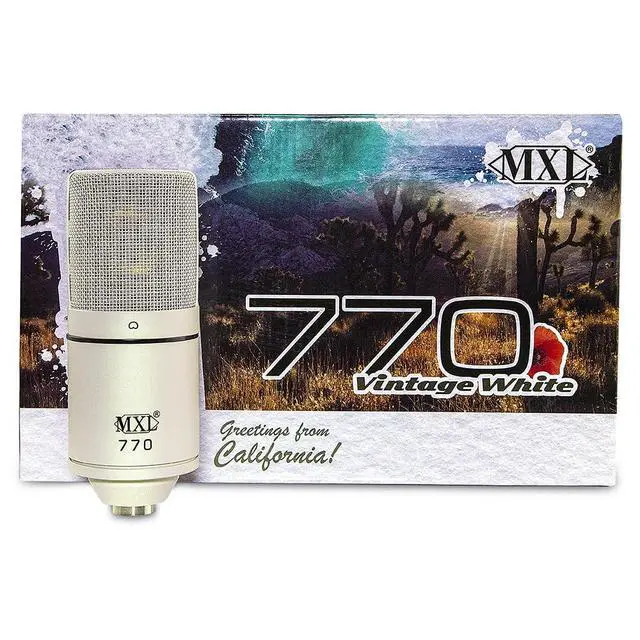Alt view image 7 of 7 - 770 Condenser Microphone for Podcasting, Singing, Home Studio Recording, Gaming & Streaming | XLR | Large Diaphragm | Cardiod (ViNTAGE WHITE)