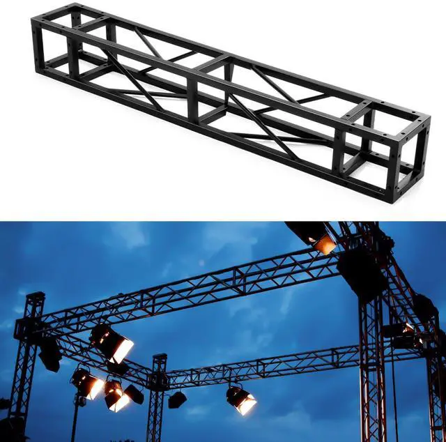 Main image of Square 8" x 8" Box Truss Black Trussing Aluminum Lighting Stage Truss with Hardware, 500 Pounds Load Capacity(1.5m Long)