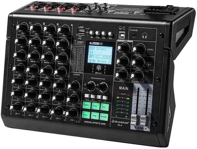 Main image of Audio Interface for PC, 6-Channel Audio Mixer Built-In Sound Card Effects, Interface for Recording Music, Compatible with Microphones for Podcast, Live Stream, Vocal Recording, DJ & Karaoke