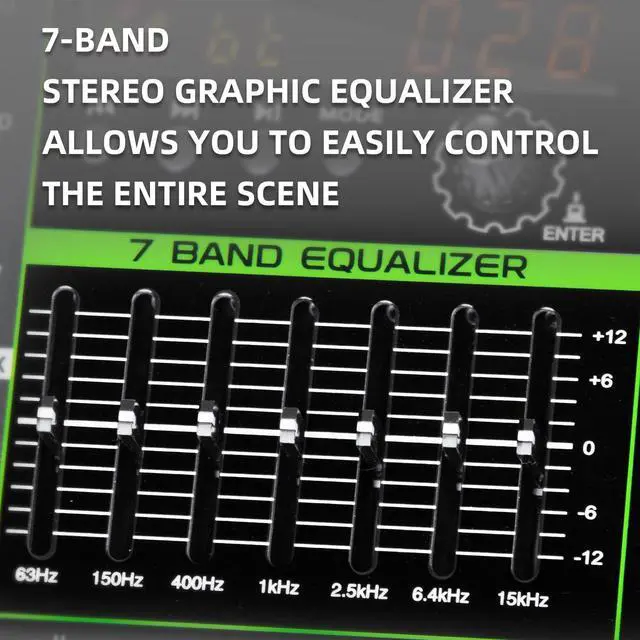 Alt view image 7 of 7 - PA8 Professional Audio Mixer Sound Board Console Desk System Interface 8 Channel Digital USB Bluetooth MP3 Computer Input 48V Phantom Power Built-in 256 Reverb Effect, Black