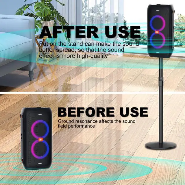 Alt view image 3 of 7 - Speaker Stand for JBL Partybox 110/100/120, Adjustable Height | All-Metal Heavy Base, Holds 44 lbs, Sturdy Floor Stand for JBL Partybox 100/110/120,Household, party, performance