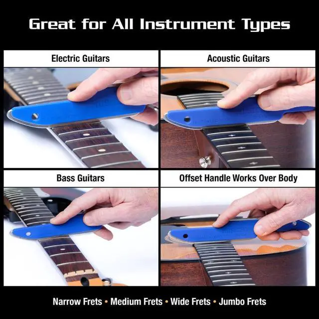 Alt view image 4 of 6 - Diamond Coated Fret Crowning S-File and Fret End Dressing E-File Luthier & Guitar Tech Fret Tool Set (MN873)