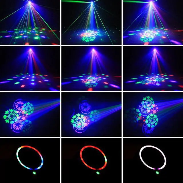 Alt view image 3 of 7 - 2PCS Compact 30W Stage Moving Head Light with Beam,GOBO Projection,Remote Control Sound Active & DMX512 Control 450° Pan/180° Tilt for DJ Party Home Theater Small Venues