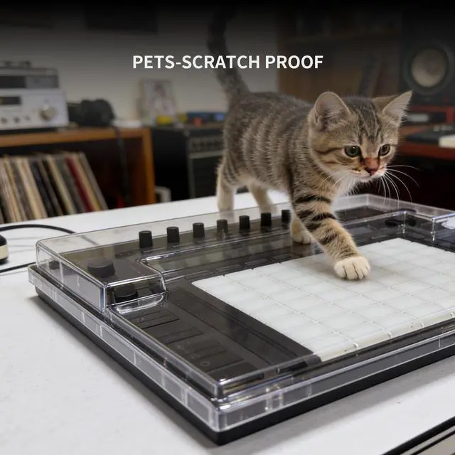 Alt view image 5 of 7 - Polycarbonate Dust Cover for Ableton Push 3, Transparent PC Hard Shell Controller Protective Cover, Dustproof Shockproof Pet-Scratch Spill Resistant for Travel