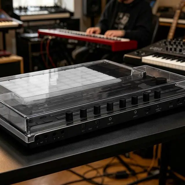 Alt view image 7 of 7 - Polycarbonate Dust Cover for Ableton Push 3, Transparent PC Hard Shell Controller Protective Cover, Dustproof Shockproof Pet-Scratch Spill Resistant for Travel