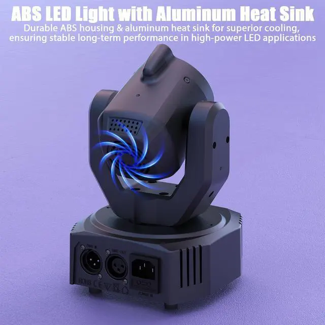Alt view image 5 of 7 - 2PCS Compact 30W Stage Moving Head Light with Beam,GOBO Projection,Remote Control Sound Active & DMX512 Control 450° Pan/180° Tilt for DJ Party Home Theater Small Venues