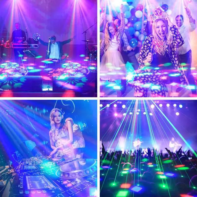 Alt view image 7 of 7 - 2PCS Compact 30W Stage Moving Head Light with Beam,GOBO Projection,Remote Control Sound Active & DMX512 Control 450° Pan/180° Tilt for DJ Party Home Theater Small Venues