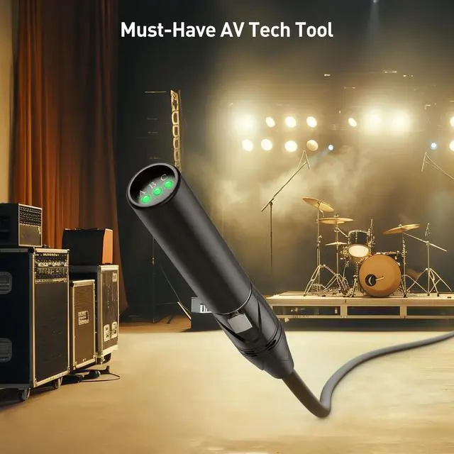 Alt view image 3 of 7 - XLR Cable Tester, XLR Sniffer for Microphones and DMX | For DMX Lighting and Audio Equipment