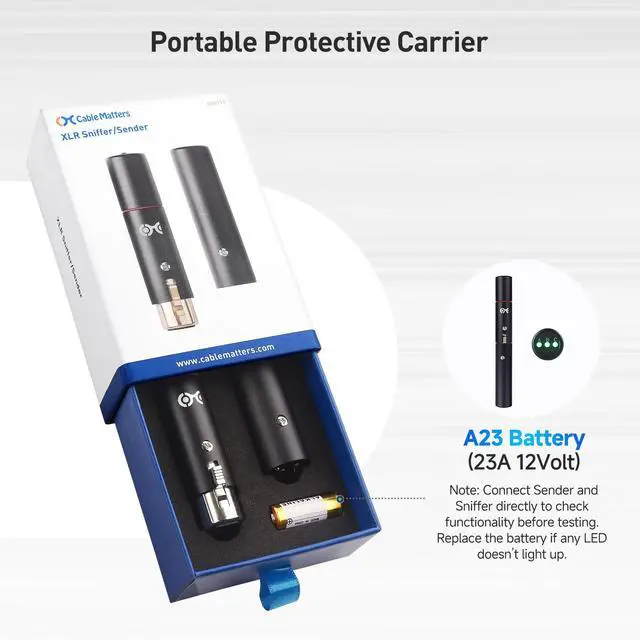 Alt view image 7 of 7 - XLR Cable Tester, XLR Sniffer for Microphones and DMX | For DMX Lighting and Audio Equipment
