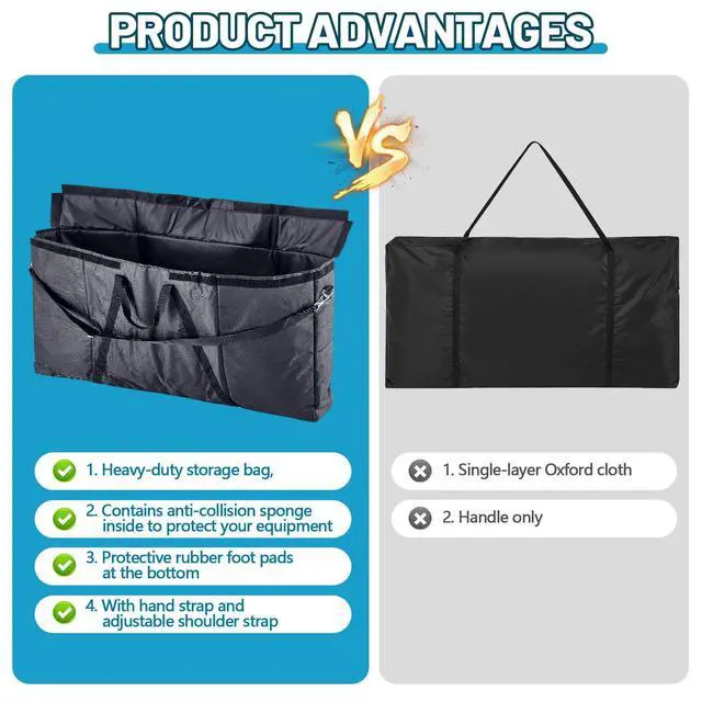 Alt view image 2 of 6 - Dj Facade Booth Carrying Bag Universal Gear Case with Foam Padded Adjustable Shoulder Strap and Handle 48x24x5 in Dj Table Accessories Equipment Bag Portable Stage Art Portfolio LED Screens