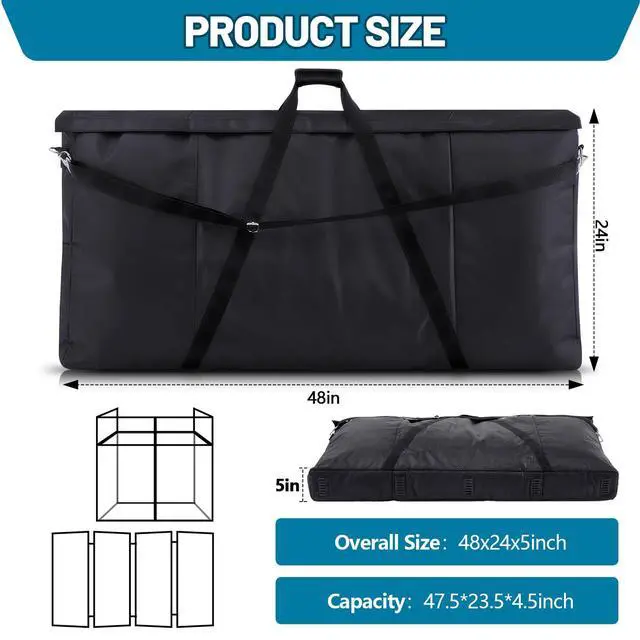 Alt view image 3 of 6 - Dj Facade Booth Carrying Bag Universal Gear Case with Foam Padded Adjustable Shoulder Strap and Handle 48x24x5 in Dj Table Accessories Equipment Bag Portable Stage Art Portfolio LED Screens