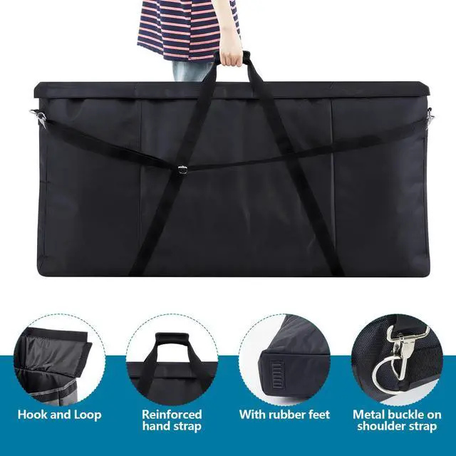 Alt view image 5 of 6 - Dj Facade Booth Carrying Bag Universal Gear Case with Foam Padded Adjustable Shoulder Strap and Handle 48x24x5 in Dj Table Accessories Equipment Bag Portable Stage Art Portfolio LED Screens