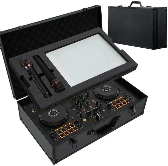 Main image of DJ Controller Hard Case for DDJ-FLX4 / DDJ-400 / DDJ-REV1 / DDJ-SB3 / DDJ-SB2 | Dual Layer High-Density Protective Foam | Mixer Storage Travel Box with Handle for Laptop Microphone Headphones Cables