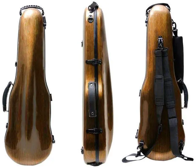 Main image of Dazzling Hard Shell Violin Case 4/4 Full Size Strong Light Flight Carbon Fiber Violin Box with Straps Travel Violin Case (Bronze)