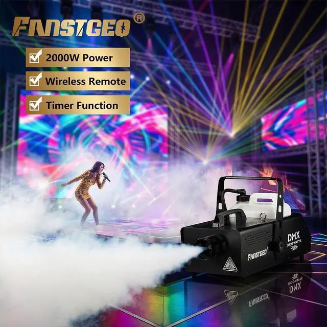 Alt view image 2 of 7 - 3000W Professional Fog Machine with DMX Remote for Stage Halloween | 50000 CFM Output, Timer Function, Adjustable Smoke, Fast Warm-Up, Heavy Steel Build for DJ Party Concert Events