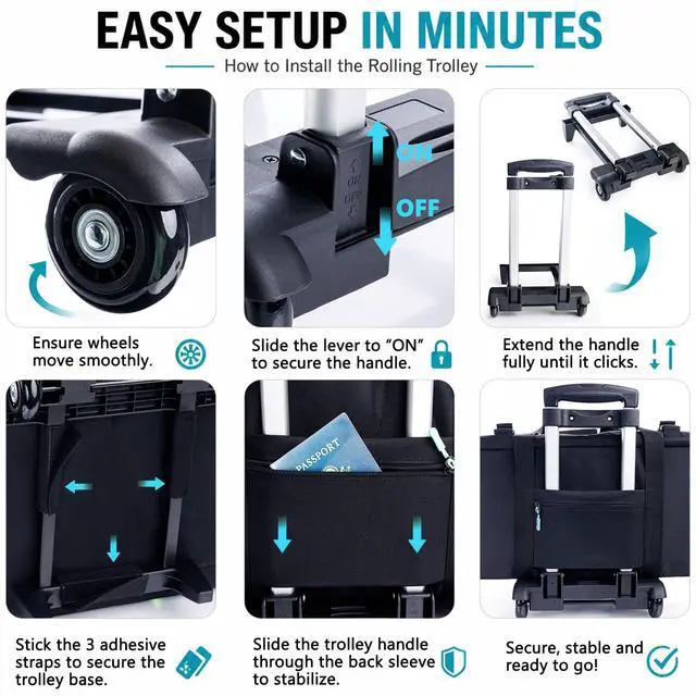 Alt view image 5 of 7 - Rolling DJ Cable Bag with Wheels-Large DJ Equipment Bag with 5 Cable Slots & 3 Removable Dividers, DJ Gig Bag with Laptop Compartment, Microphone Pockets, Travel DJ Gear Organizer for Mixer, Musicians