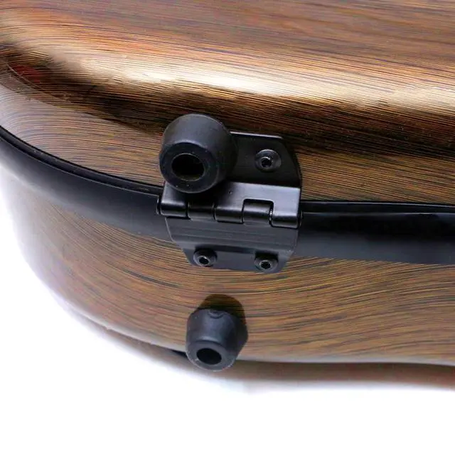 Alt view image 7 of 7 - Dazzling Hard Shell Violin Case 4/4 Full Size Strong Light Flight Carbon Fiber Violin Box with Straps Travel Violin Case (Bronze)