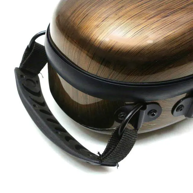 Alt view image 6 of 7 - Dazzling Hard Shell Violin Case 4/4 Full Size Strong Light Flight Carbon Fiber Violin Box with Straps Travel Violin Case (Bronze)
