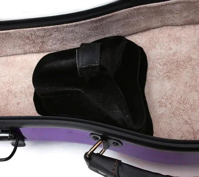 Alt view image 5 of 7 - Dazzling Hard Shell Violin Case 4/4 Full Size Strong Flight Carbon Fiber Violin Box with Straps Travel Violin Case (Violet)