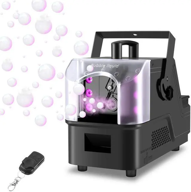 Main image of Fog Bubble Machine,900W 3IN1 Smoke Bubble Machine Maker with 6 Dynamic RGB LED Lighting Effect Remote&LED Display Control for Halloween Indoor&Outdoor Parties Birthday Wedding Show Stage