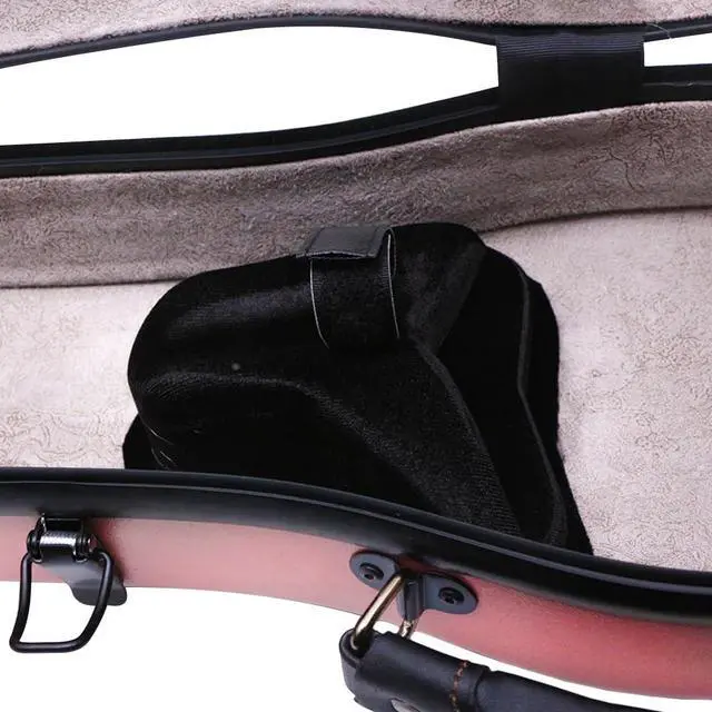 Alt view image 5 of 7 - Dazzling Hard Shell Violin Case 4/4 Full Size Strong Light Flight Carbon Fiber Violin Box with Straps Travel Violin Case (Pink)