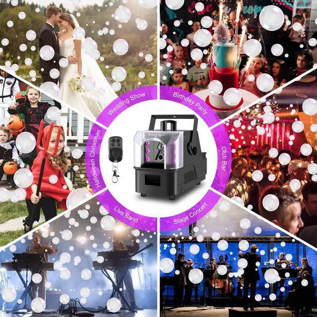 Alt view image 6 of 7 - Fog Bubble Machine,900W 3IN1 Smoke Bubble Machine Maker with 6 Dynamic RGB LED Lighting Effect Remote&LED Display Control for Halloween Indoor&Outdoor Parties Birthday Wedding Show Stage