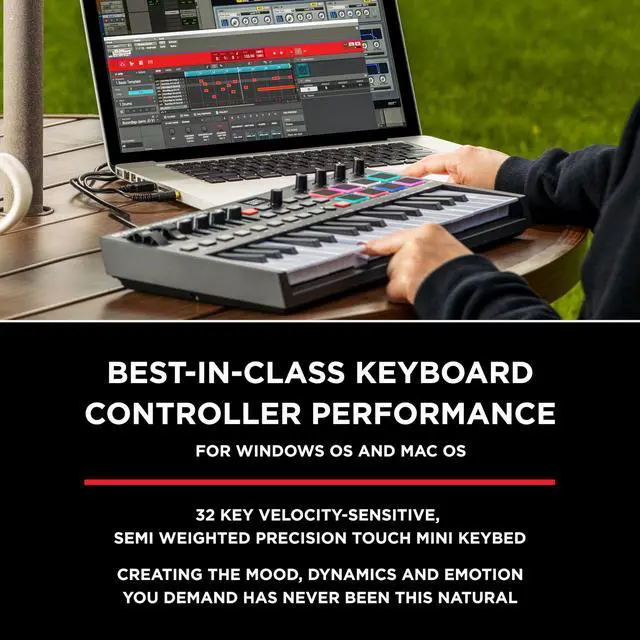 Alt view image 2 of 7 - Oxygen Pro Mini MIDI Controller Bundle with M-Track Duo HD Audio Interface for Studio Recording, Music Production, Podcasting, Streaming